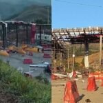VIDEOS: Así quedó un peaje atacado con explosivos en Colombia horas después de la investidura de De la Espriella